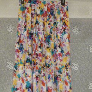 Robbie Sport Colorful  Midi skirt with side pockets & button closure Sz 13/14